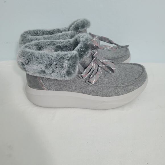 Bobs From Skechers Ankle Boot Gray Wool With Faux Fur Lining Size 8.5M 111325-16 - Picture 4 of 7